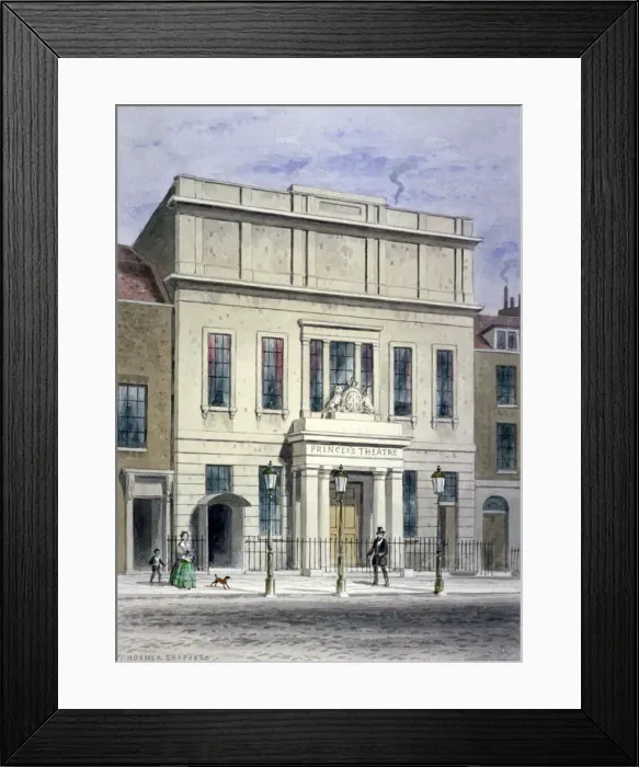 Framed Print : North front of Princesss Theatre on Eastcastle Street, St Marylebone, London, c1830 Framed Print : North front of Princesss Theatre on Eastcastle Street, St Marylebone, London, c1830