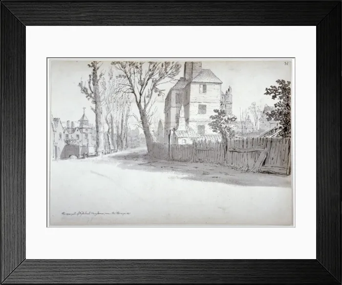 Framed Print : View of the upper part of St Marylebone High Street and the turnpike, London, 1772 Framed Print : View of the upper part of St Marylebone High Street and the turnpike, London, 1772