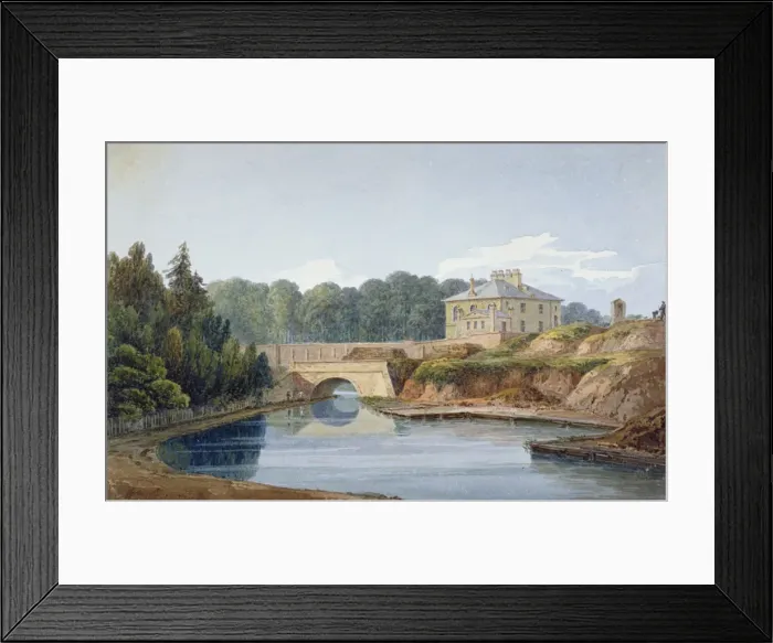 Framed Print : View of the Regents Canal, Lisson Grove Road, St Johns Wood, London, c1830. Artist