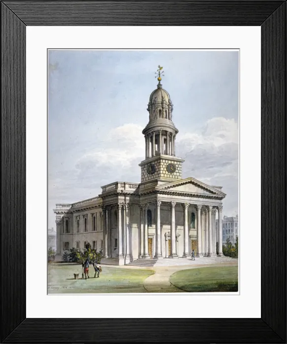 Framed Print : St Marylebone New Church, London, 1816. Artist: John Coney Framed Print : St Marylebone New Church, London, 1816. Artist: John Coney