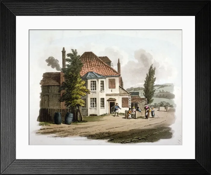 Framed Print : The Farthing Pie House Inn on St Marylebone New Road, London, c1810 Framed Print : The Farthing Pie House Inn on St Marylebone New Road, London, c1810
