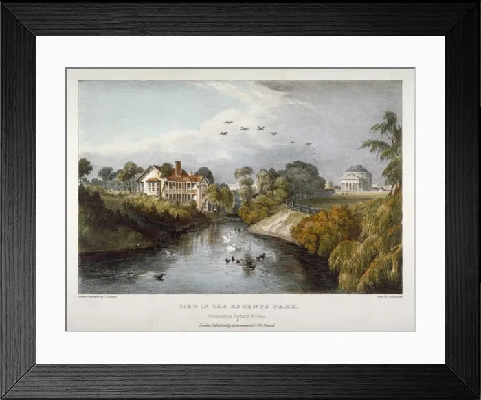 Framed Print : View in Regents Park, St Marylebone, London, c1830. Artist: Thomas Mann Baynes Framed Print : View in Regents Park, St Marylebone, London, c1830. Artist: Thomas Mann Baynes