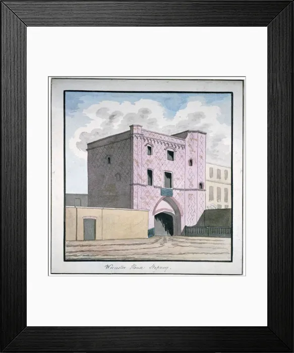 Framed Print : Gateway of Worcester House, Stepney, London, c1810. Artist Framed Print : Gateway of Worcester House, Stepney, London, c1810. Artist