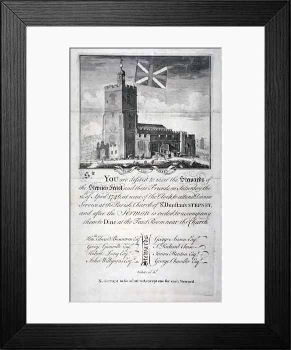 Framed Print : Church of St Dunstan and All Saints, Stepney, London, 1746. Artist Framed Print : Church of St Dunstan and All Saints, Stepney, London, 1746. Artist