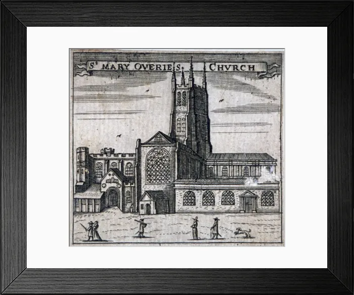 Framed Print : St Mary Overies Church, Southwark, London, c1750 Framed Print : St Mary Overies Church, Southwark, London, c1750