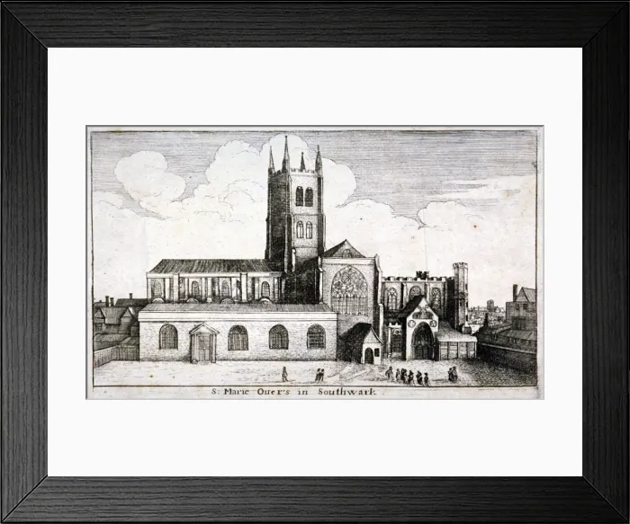 Framed Print : St Mary Overies Church, Southwark, London, 1647 Framed Print : St Mary Overies Church, Southwark, London, 1647