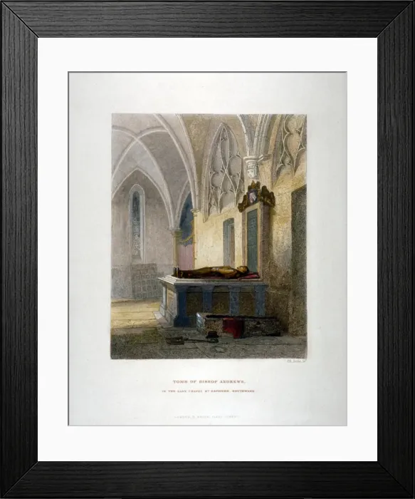 Framed Print : Tomb of Lancelot Andrews in the Lady Chapel, St Saviours Church, Southwark, London, 1851 Framed Print : Tomb of Lancelot Andrews in the Lady Chapel, St Saviours Church, Southwark, London, 1851