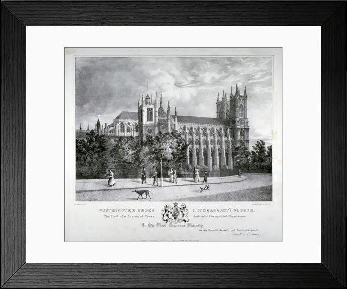 Framed Print : Westminster Abbey and St Margarets Church, London, 1830. Artist Framed Print : Westminster Abbey and St Margarets Church, London, 1830. Artist