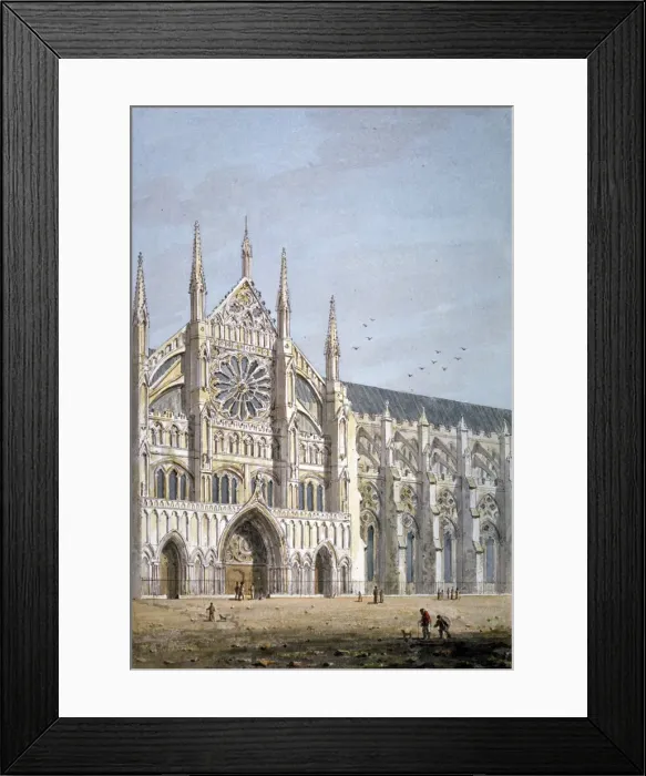 Framed Print : North door of Westminster Abbey, London, c1810. Artist Framed Print : North door of Westminster Abbey, London, c1810. Artist