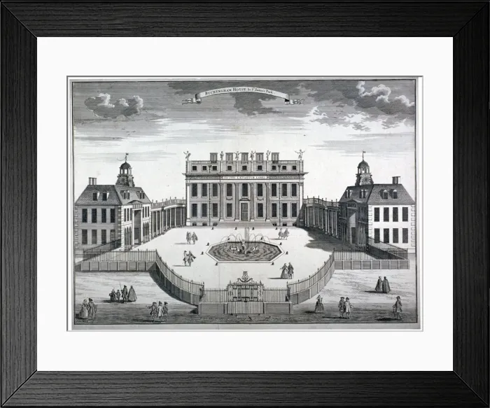 Framed Print : Buckingham House, Westminster, London, 1754. Artist: Sutton Nicholls Framed Print : Buckingham House, Westminster, London, 1754. Artist: Sutton Nicholls