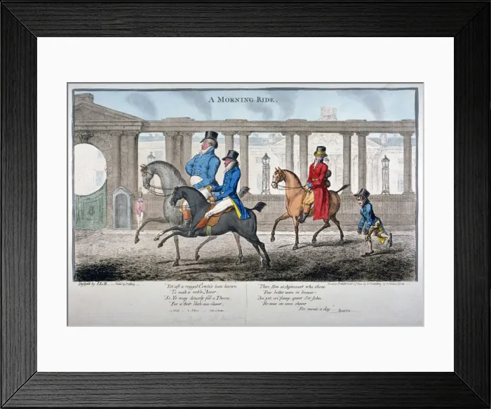 Framed Print : A Morning Ride, 1804. Artist: James Gillray Framed Print : A Morning Ride, 1804. Artist: James Gillray