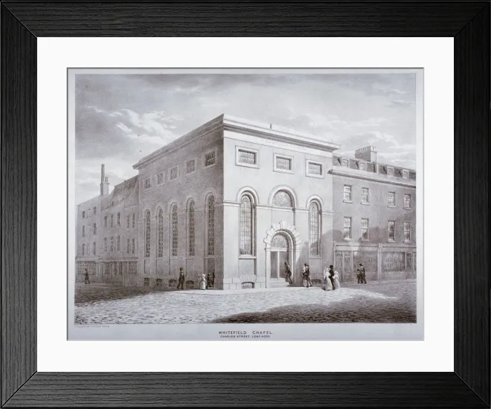 Framed Print : Whitefield Chapel on Charles Street, Westminster, London, c1841. Artist Framed Print : Whitefield Chapel on Charles Street, Westminster, London, c1841. Artist