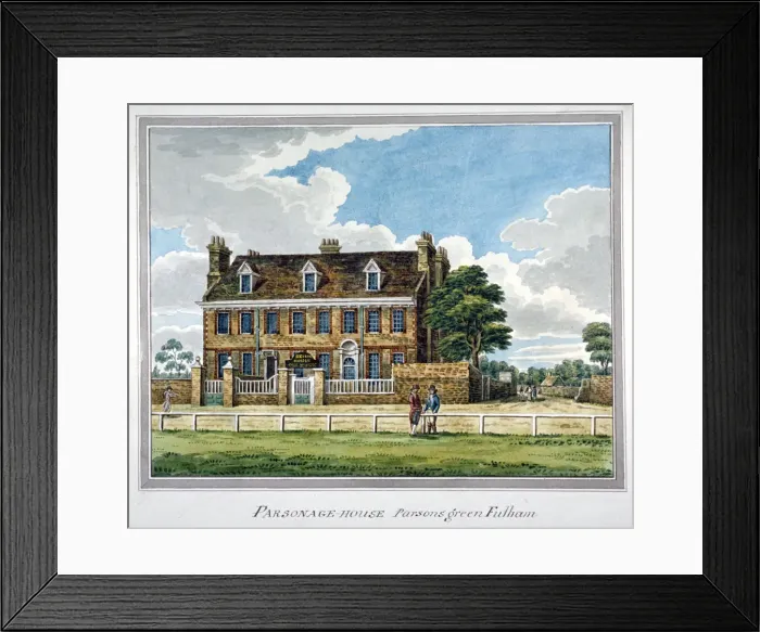 Framed Print : View of Parsonage House, Parsons Green, Fulham, London, 1820. Artist Framed Print : View of Parsonage House, Parsons Green, Fulham, London, 1820. Artist