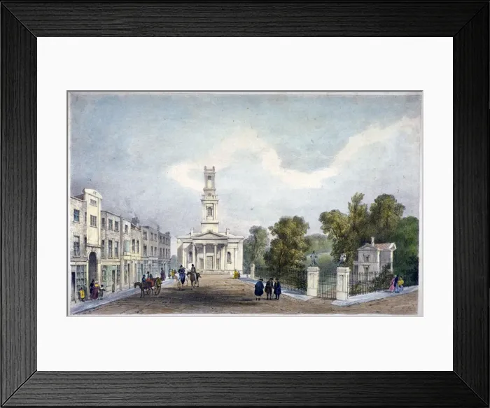 Framed Print : St Marys Church and Crooms Hill, Greenwich, London, c1825 Framed Print : St Marys Church and Crooms Hill, Greenwich, London, c1825