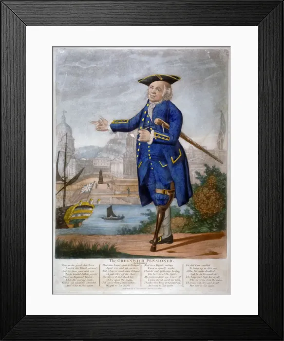 Framed Print : A Greenwich Pensioner, c1800 Framed Print : A Greenwich Pensioner, c1800