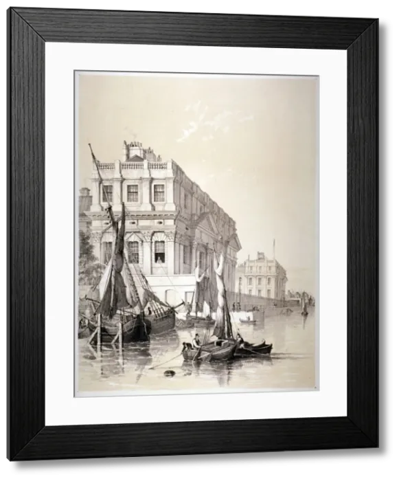 Framed Print : The Royal Naval Hospital, Greenwich, London, 1838 Framed Print : The Royal Naval Hospital, Greenwich, London, 1838