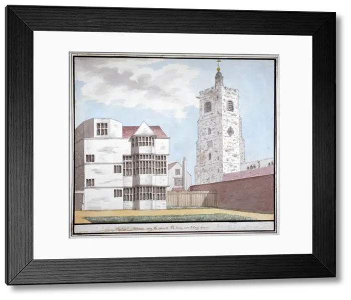 Framed Print : An ancient mansion near the church, Hackney, London, c1790 Framed Print : An ancient mansion near the church, Hackney, London, c1790