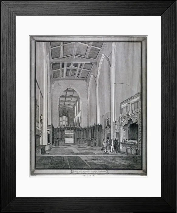Framed Print : Interior of the Church of St Katherine by the Tower, Stepney, London, 1780. Artist Framed Print : Interior of the Church of St Katherine by the Tower, Stepney, London, 1780. Artist