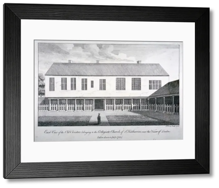 Framed Print : East view of the old cloisters at the Church of St Katherine by the Tower, Stepney, London, 1764 Framed Print : East view of the old cloisters at the Church of St Katherine by the Tower, Stepney, London, 1764