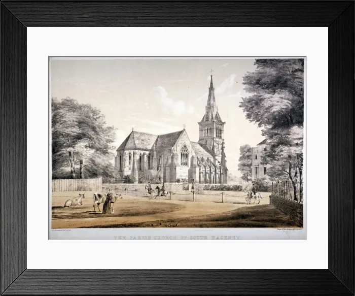 Framed Print : The Church of St John of Jerusalem, Hackney, London, c1850. Artist: CJ Greenwood Framed Print : The Church of St John of Jerusalem, Hackney, London, c1850. Artist: CJ Greenwood