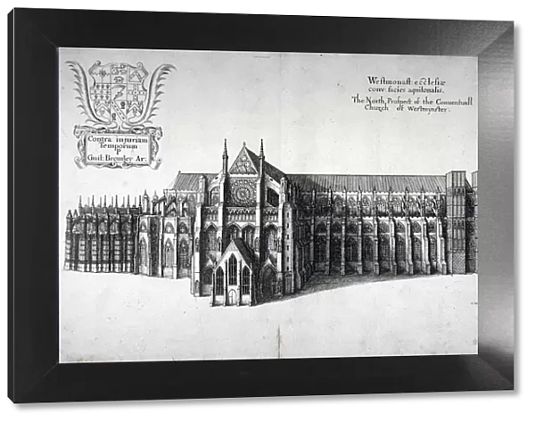 North view of Westminster Abbey, London, 1654. Artist: Wenceslaus Hollar