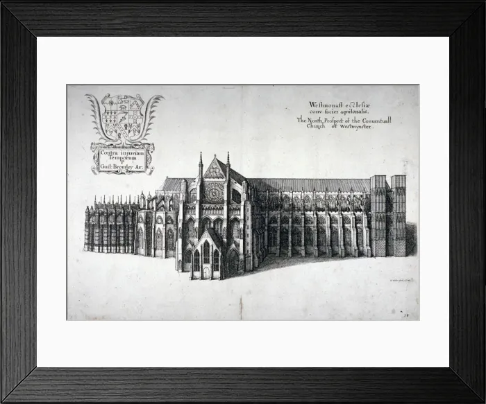Framed Print : North view of Westminster Abbey, London, 1654. Artist: Wenceslaus Hollar Framed Print : North view of Westminster Abbey, London, 1654. Artist: Wenceslaus Hollar