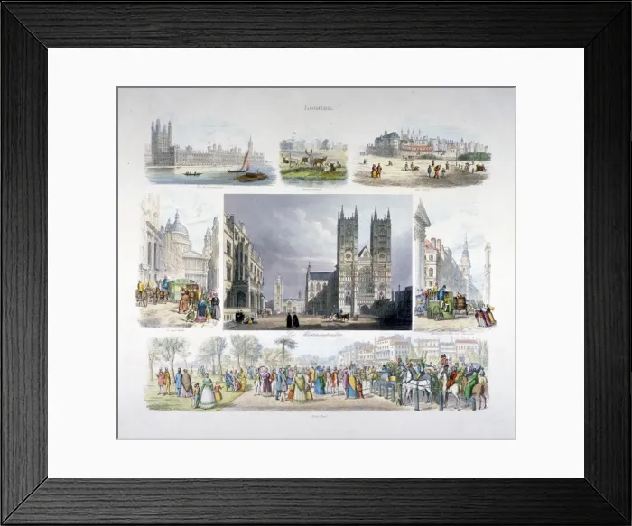 Framed Print : Views of London, c1845 Framed Print : Views of London, c1845