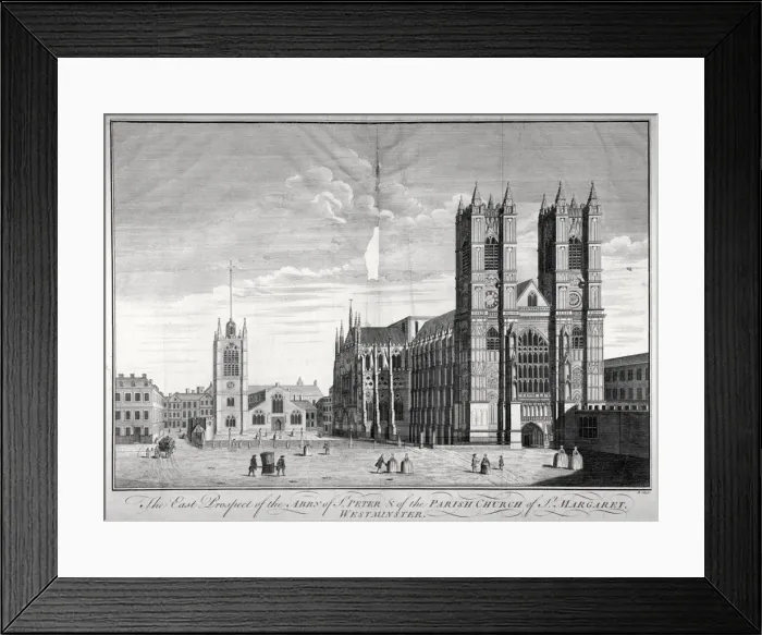 Framed Print : East view of Westminster Abbey and St Margarets Church, London, c1720 Framed Print : East view of Westminster Abbey and St Margarets Church, London, c1720
