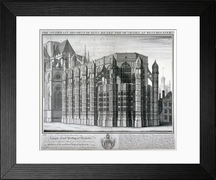 Framed Print : South-east view of King Henry VIIs chapel at Westminster Abbey, London, 1739. Artist Framed Print : South-east view of King Henry VIIs chapel at Westminster Abbey, London, 1739. Artist
