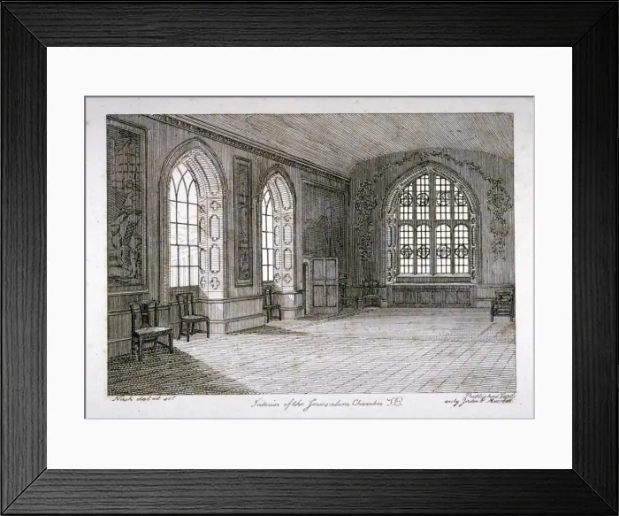 Framed Print : Interior view of the Jerusalem Chamber in Westminster Abbey, London, 1805. Artist
