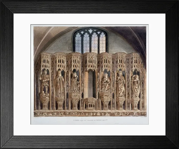 Framed Print : Screen over the chantry of Henry V, Westminster Abbey, London, 1811. Artist: J Bluck Framed Print : Screen over the chantry of Henry V, Westminster Abbey, London, 1811. Artist: J Bluck