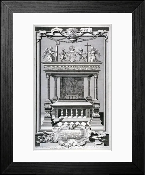 Framed Print : Monument to King Edward VI, Chapel of Henry VII, Westminster Abbey, London, c1740 Framed Print : Monument to King Edward VI, Chapel of Henry VII, Westminster Abbey, London, c1740