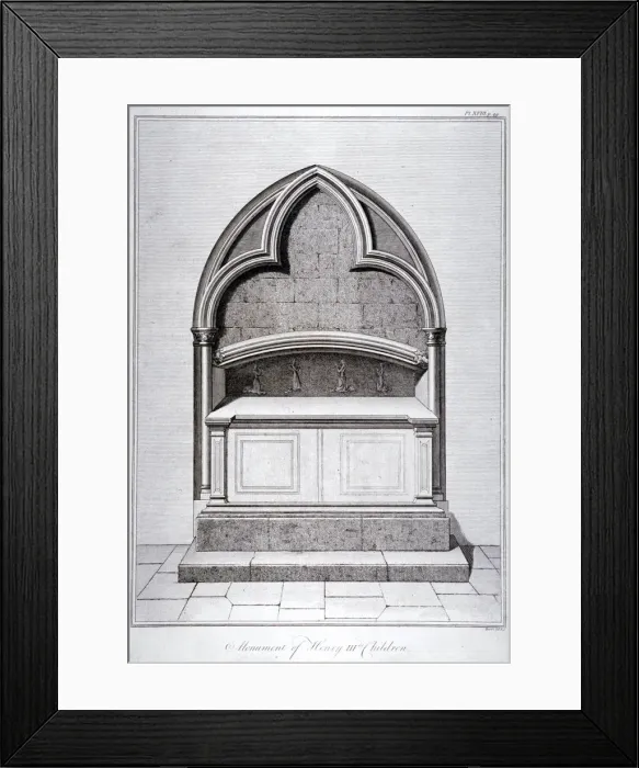 Framed Print : View of the monument to the children of Henry III, Westminster Abbey, London, c1790 Framed Print : View of the monument to the children of Henry III, Westminster Abbey, London, c1790