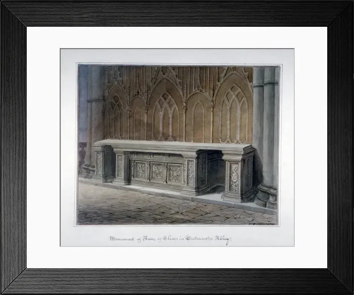 Framed Print : Anne of Cleves monument, Westminster Abbey, London, 1829 Framed Print : Anne of Cleves monument, Westminster Abbey, London, 1829