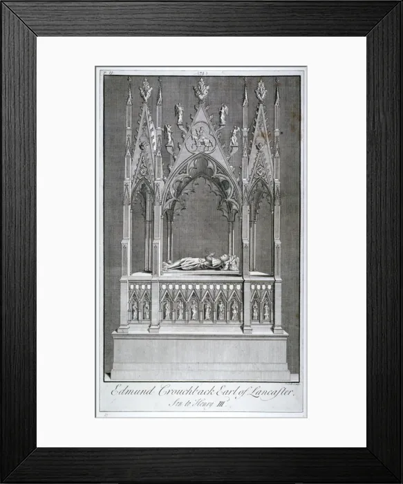 Framed Print : Monument to Edmund Crouchback, Earl of Lancaster, Westminster Abbey, London, 1742 Framed Print : Monument to Edmund Crouchback, Earl of Lancaster, Westminster Abbey, London, 1742