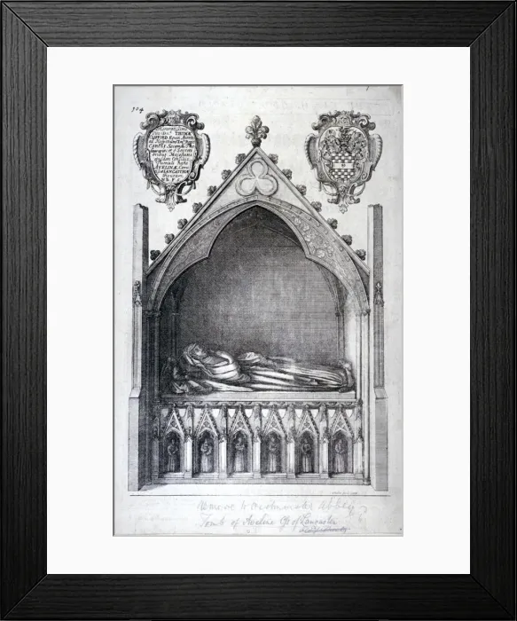 Framed Print : The tomb of Avaline, Countess of Lancaster, Westminster Abbey, London, 1666. Artist Framed Print : The tomb of Avaline, Countess of Lancaster, Westminster Abbey, London, 1666. Artist