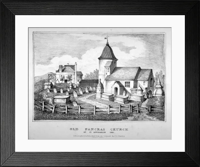 Framed Print : St Pancras Old Church, London, 1721. Artist: JC Deeley Framed Print : St Pancras Old Church, London, 1721. Artist: JC Deeley