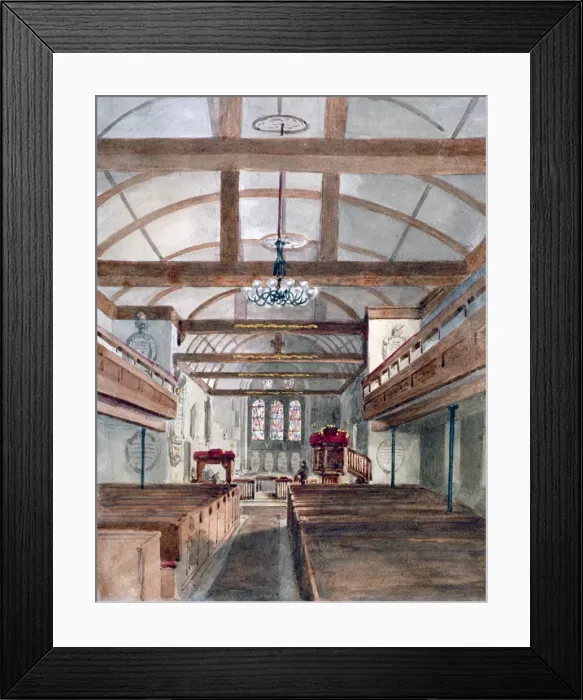 Framed Print : Interior view of St Pancras Old Church, London, 1853. Artist: HC Framed Print : Interior view of St Pancras Old Church, London, 1853. Artist: HC