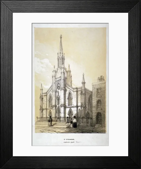 Framed Print : Church of St Stephen, Portland Town, St Pancras, London, 1860 Framed Print : Church of St Stephen, Portland Town, St Pancras, London, 1860