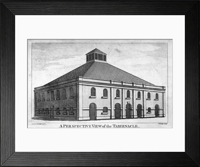 Framed Print : Perspective view of Whitefields Tabernacle, Moorfields, London, 1772. Artist: J Lodge Framed Print : Perspective view of Whitefields Tabernacle, Moorfields, London, 1772. Artist: J Lodge