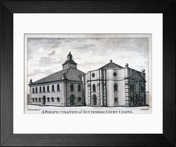 Framed Print : Whitefields Tabernacle, Tottenham Court Road, St Pancras, London, 1772. Artist: J Lodge Framed Print : Whitefields Tabernacle, Tottenham Court Road, St Pancras, London, 1772. Artist: J Lodge