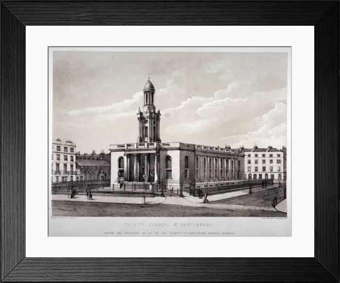Framed Print : Trinity Church, Euston Road, St Pancras, London, c1830. Artist: J Laver Framed Print : Trinity Church, Euston Road, St Pancras, London, c1830. Artist: J Laver