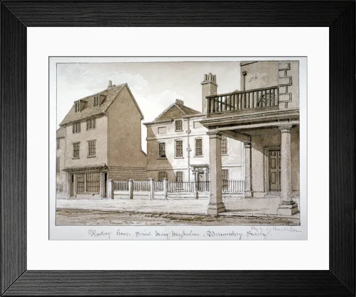 Framed Print : The rectory, St Mary Magdalen, Bermondsey, London, 1828. Artist: John Chessell Buckler Framed Print : The rectory, St Mary Magdalen, Bermondsey, London, 1828. Artist: John Chessell Buckler