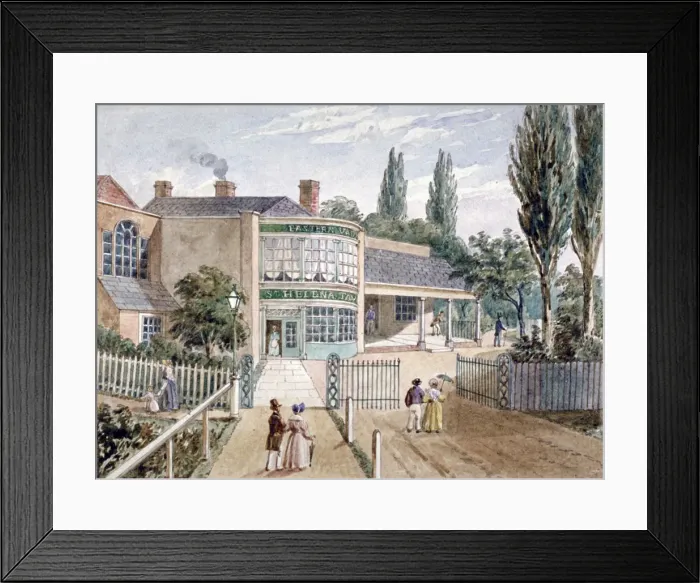 Framed Print : St Helena tea gardens, Lower Road, Rotherhithe, London, c1860 Framed Print : St Helena tea gardens, Lower Road, Rotherhithe, London, c1860