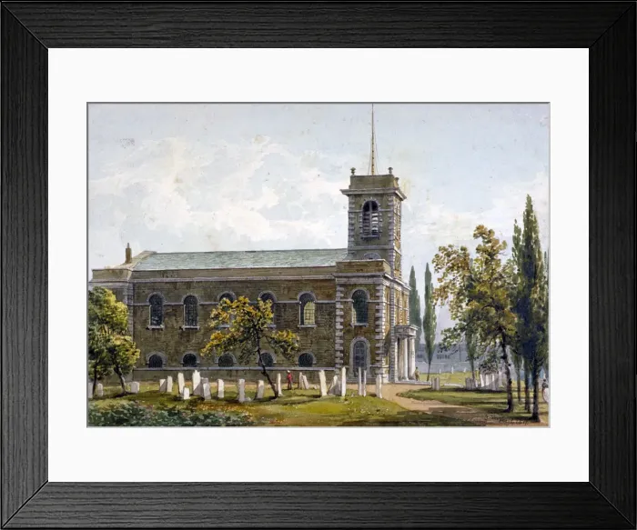 Framed Print : Church of St Matthew, Bethnal Green, London, 1817. Artist: George Shepherd Framed Print : Church of St Matthew, Bethnal Green, London, 1817. Artist: George Shepherd