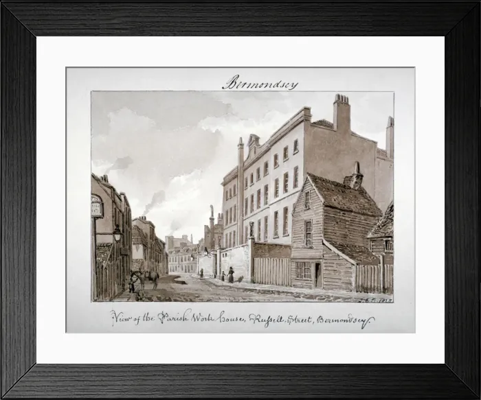 Framed Print : Parish Work House, Tanner Street, Bermondsey, London, 1828 Framed Print : Parish Work House, Tanner Street, Bermondsey, London, 1828