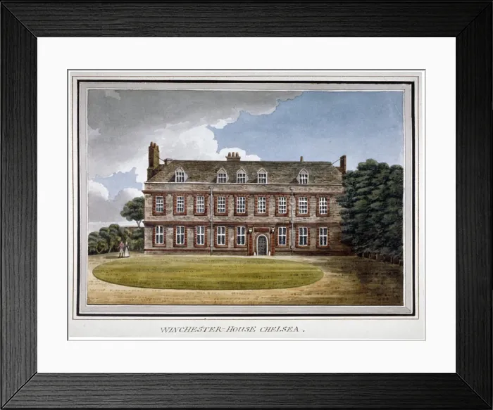 Framed Print : Winchester House, Chelsea, London, c1800 Framed Print : Winchester House, Chelsea, London, c1800