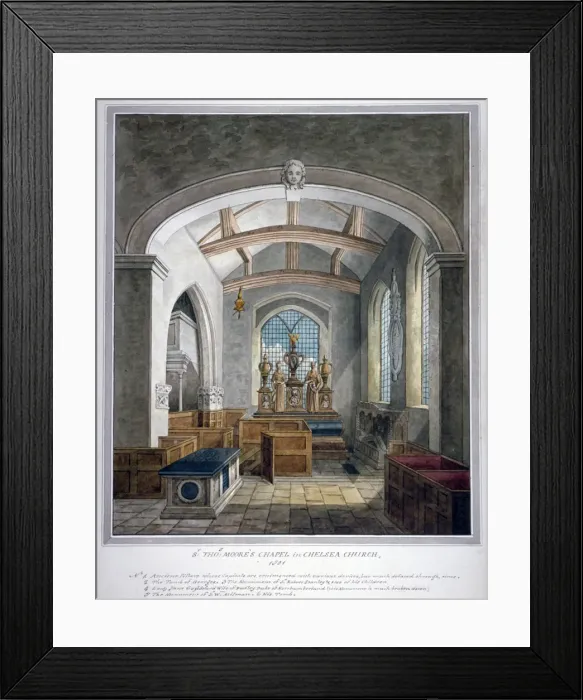 Framed Print : Sir Thomas Mores Chapel, Chelsea Old Church, London, 1801 Framed Print : Sir Thomas Mores Chapel, Chelsea Old Church, London, 1801