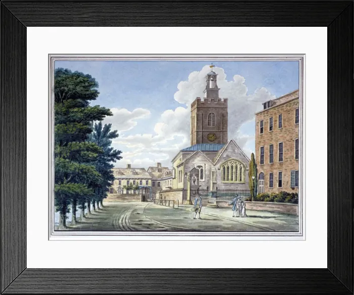 Framed Print : View of All Saints Church, Chelsea, London, c1800 Framed Print : View of All Saints Church, Chelsea, London, c1800