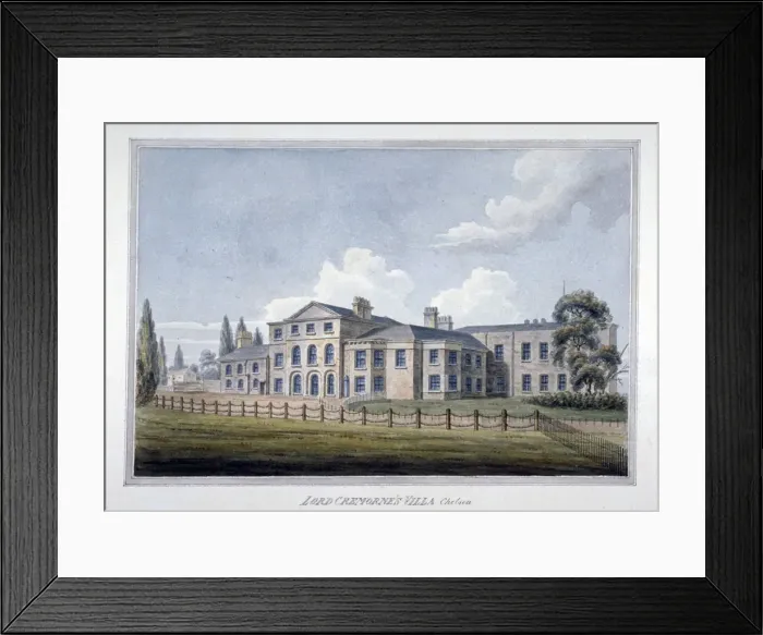 Framed Print : Lord Cremornes villa, Chelsea, London, c1810 Framed Print : Lord Cremornes villa, Chelsea, London, c1810